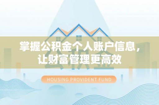 淮阴掌握公积金个人账户信息，让财富管理更高效